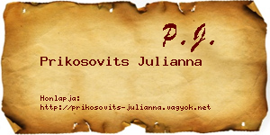 Prikosovits Julianna névjegykártya